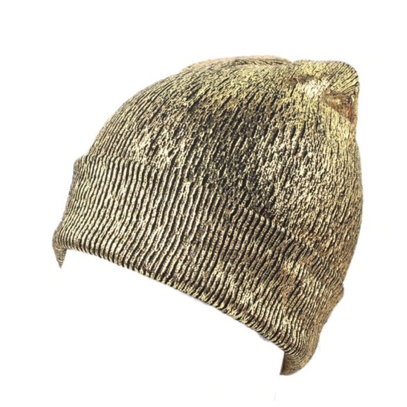 Accessories - New Gold Shimmer Winter Beanie Hat